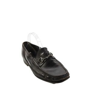 Gucci Mens Slip On Round Toe Horsebit Loafers Brown Leather Size 43.5E